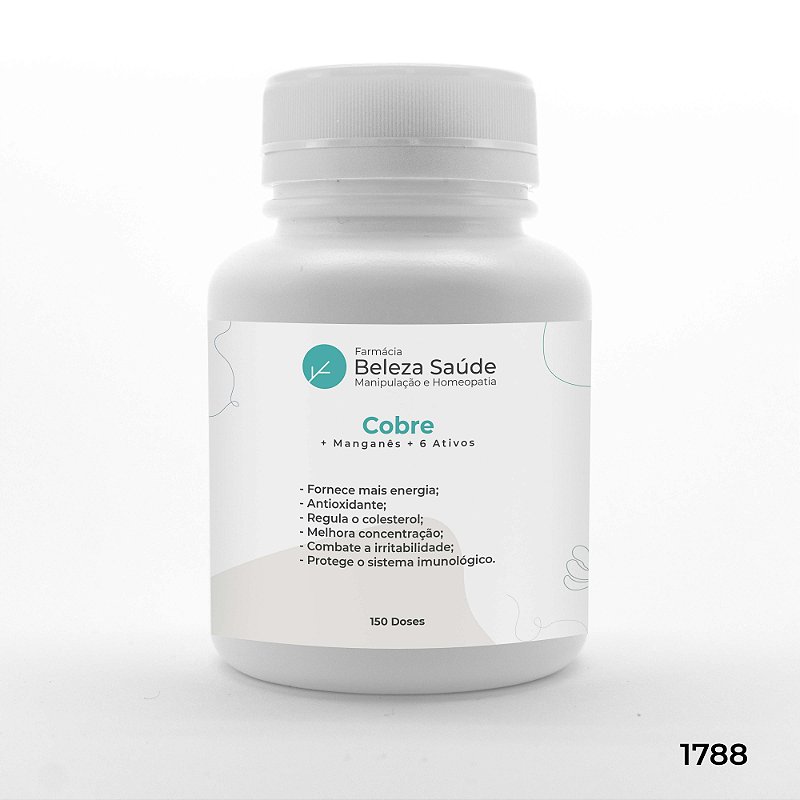 Cobre + Manganês + 6 Ativos - Fórmula para Energia Muscular - 150 doses