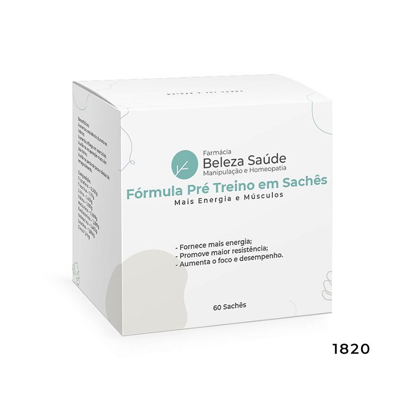 Fórmula Pré Treino em Sachês - Mais Energia e Músculos - 60 doses
