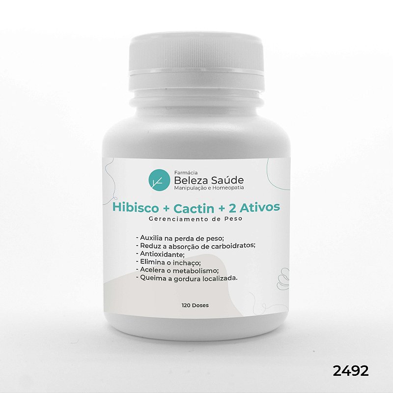 Hibisco + Cactin + 2 Ativos - Gerenciamento de Peso - 120 doses