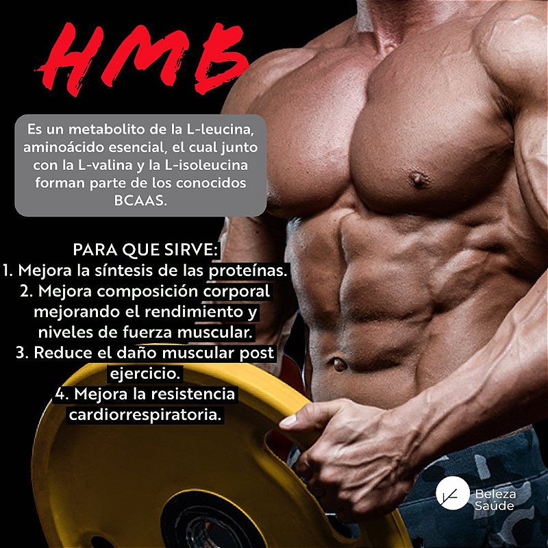Hmb 3g : Ganho De Massa Muscular E Força Física 30 Sachês