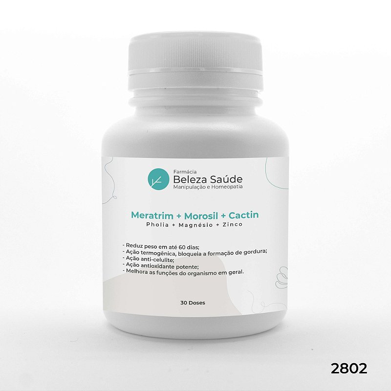 Meratrim + Morosil + Cactin + Pholia + Magnésio + Zinco : Emagrecimento e Reposição de Vitaminas e Minerais - 30 doses