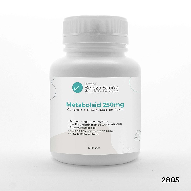 Metabolaid 250mg : Controle e Diminuição de Peso, Combate o Efeito Sanfona - 60 doses