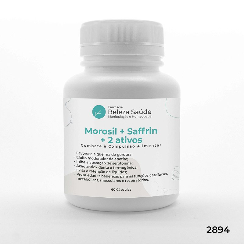 Morosil + Saffrin + 2 Ativos - Combate a Compulsão Alimentar - 60 doses
