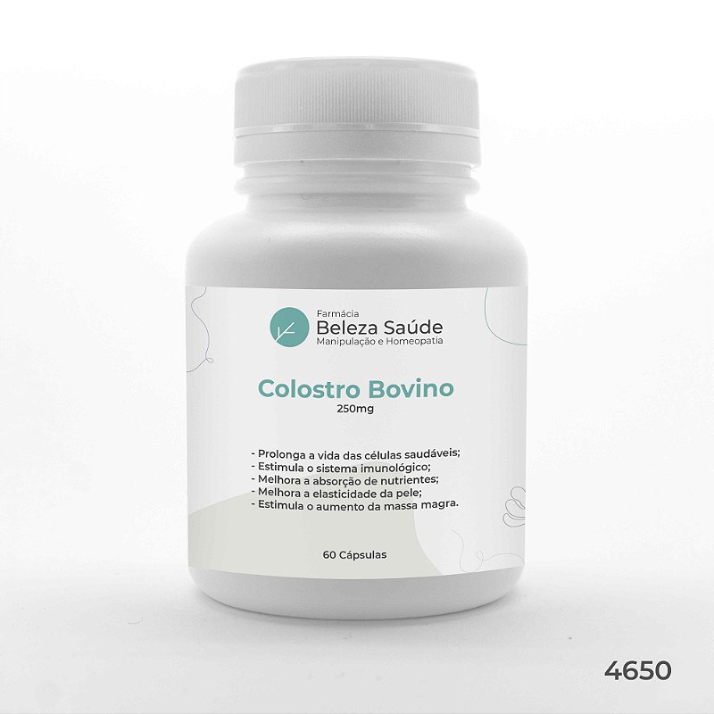 Colostro Bovino 250mg : 60 Cápsulas
