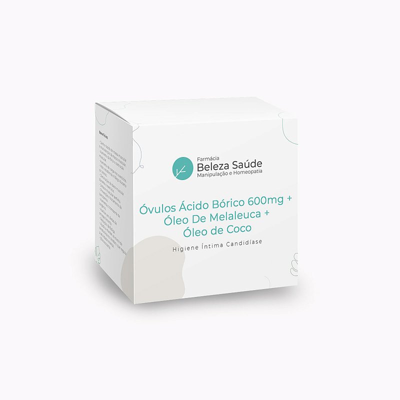 Óvulos Ácido Bórico 600mg + Óleo De Melaleuca + Óleo de Coco - Higiene Íntima Candidíase : Grau Farmacêutico 21 unidades