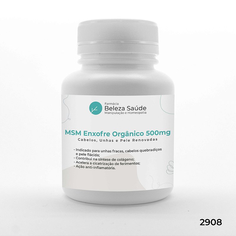 Msm Enxofre Orgânico 500mg - Cabelos, Unhas e Pele Renovadas