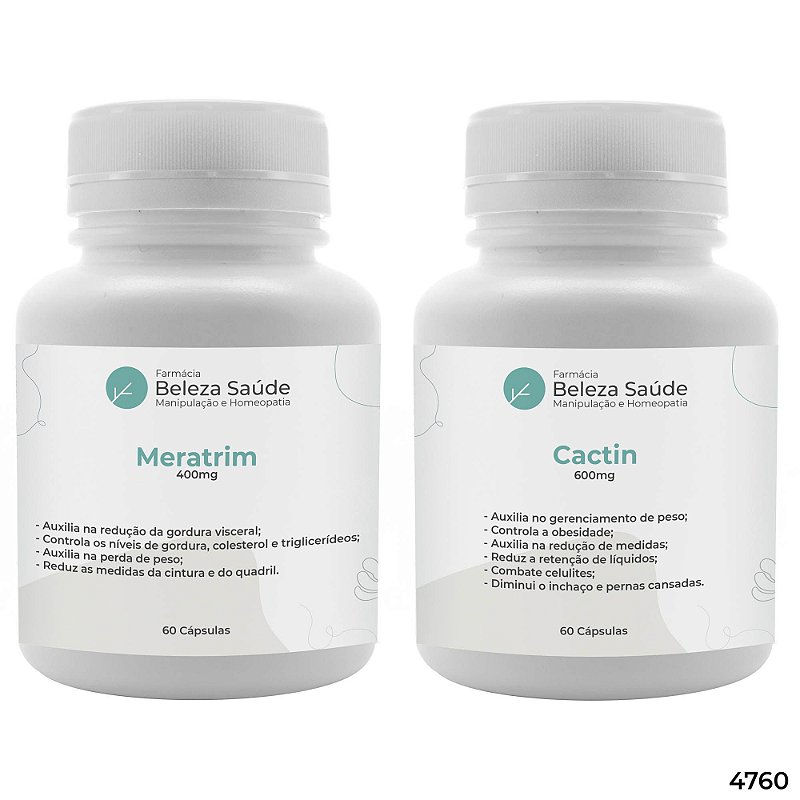 Meratrim 400mg 60 Cápsulas + Cactin 600mg 60 Cápsulas : 2 Produtos para Emagrecer com Saúde