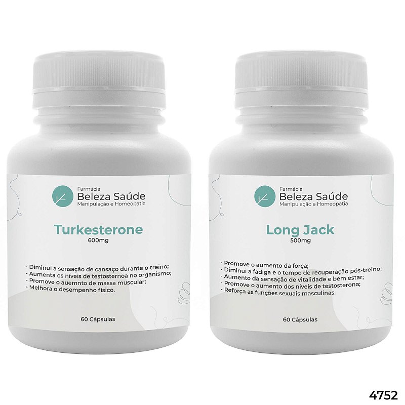 Turkesterone 600mg 60 Caps + Long Jack 500mg 60 Caps ; 2 Produtos para Bombar