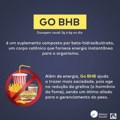Go Bhb  Beta Hidroxibutirato - Sachê 3 gramas Substitua Gordura por Energia