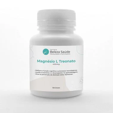 Magnésio L Treonato 450mg - 150 doses