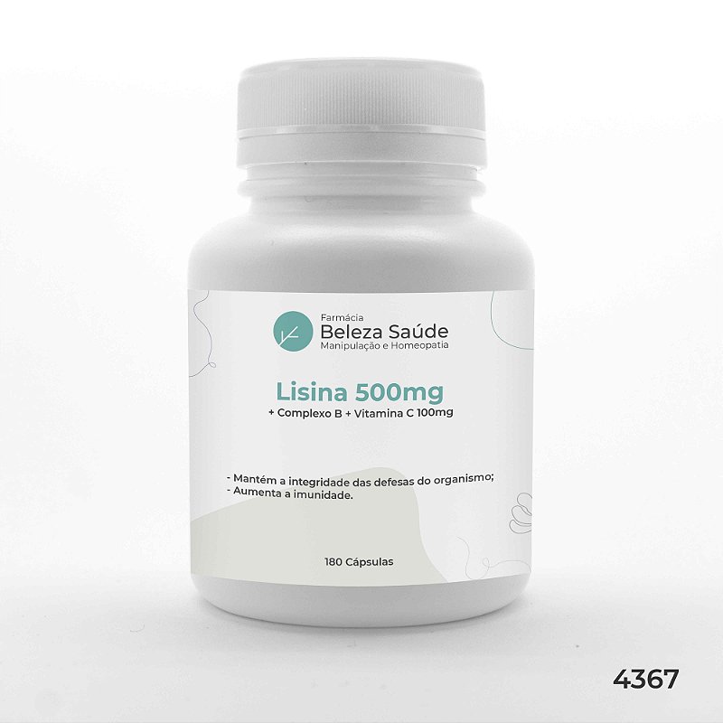 Lisina 500mg + Complexo B + Vitamina C 100mg : Imuno 180 Cps