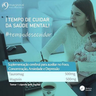 Magtein 500mg + Tauromag 500mg : Fórmula Forte para Saúde Cerebral - 120 doses