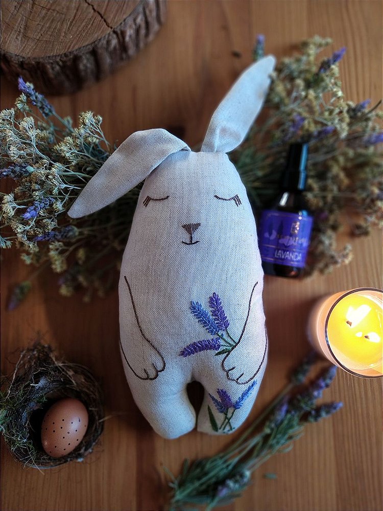 Naninha Coelhinha Luna e Aromatizador Natural de Lavanda