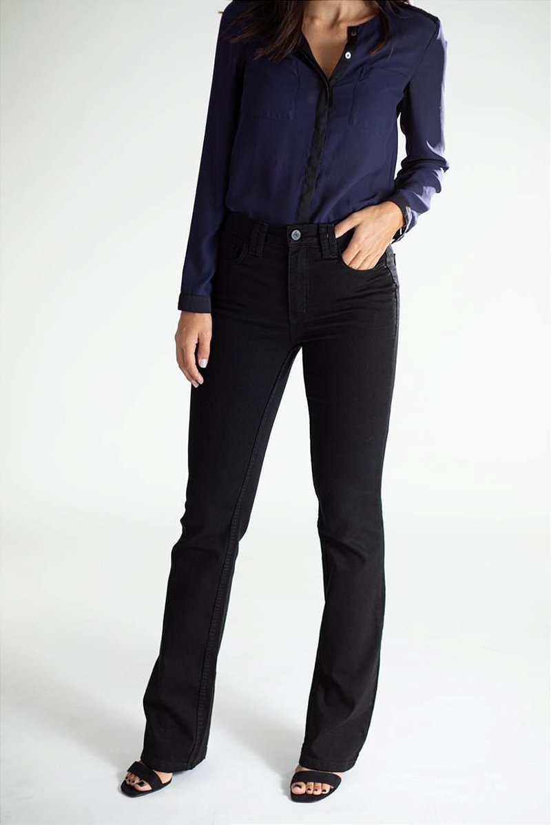 Calça Jeans Boot Cut Preta - Los Angeles