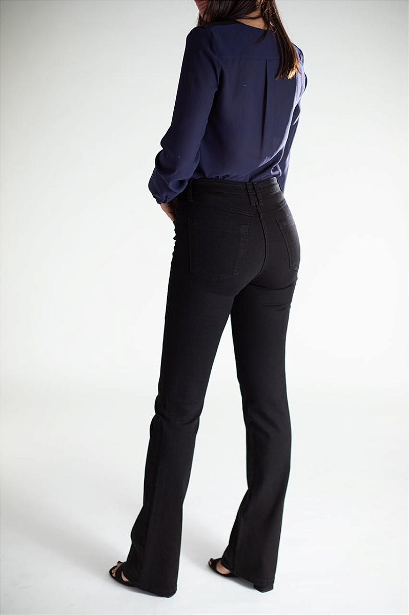 Calça Jeans Boot Cut Preta - Los Angeles