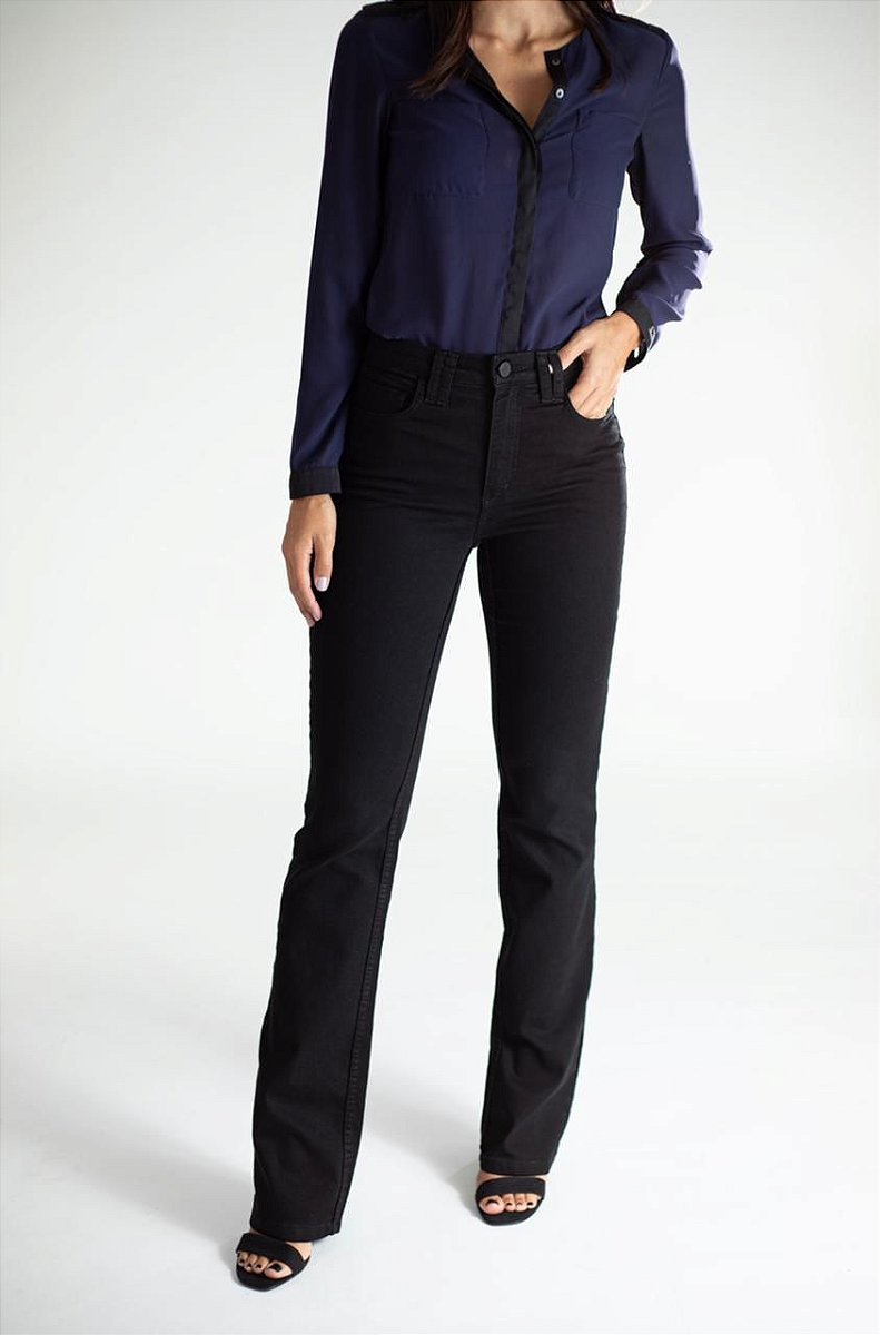 Calça Jeans Boot Cut Preta - Los Angeles