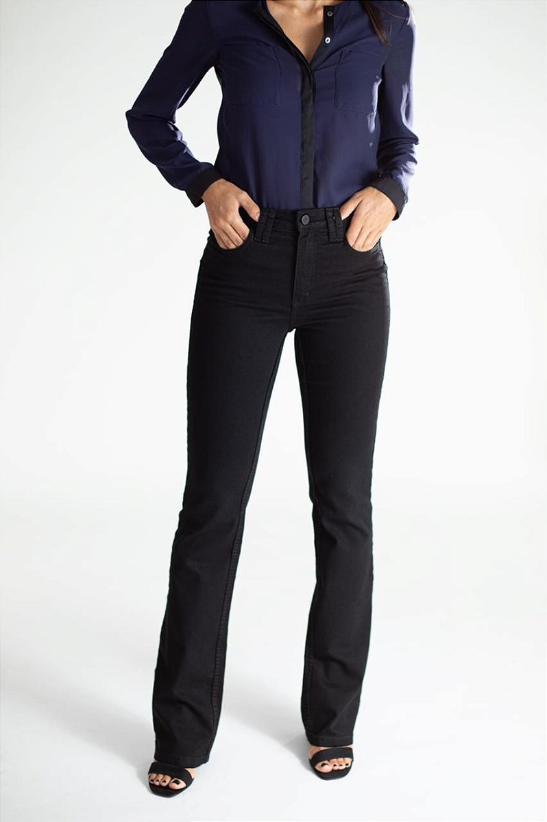 Calça Jeans Boot Cut Preta - Los Angeles