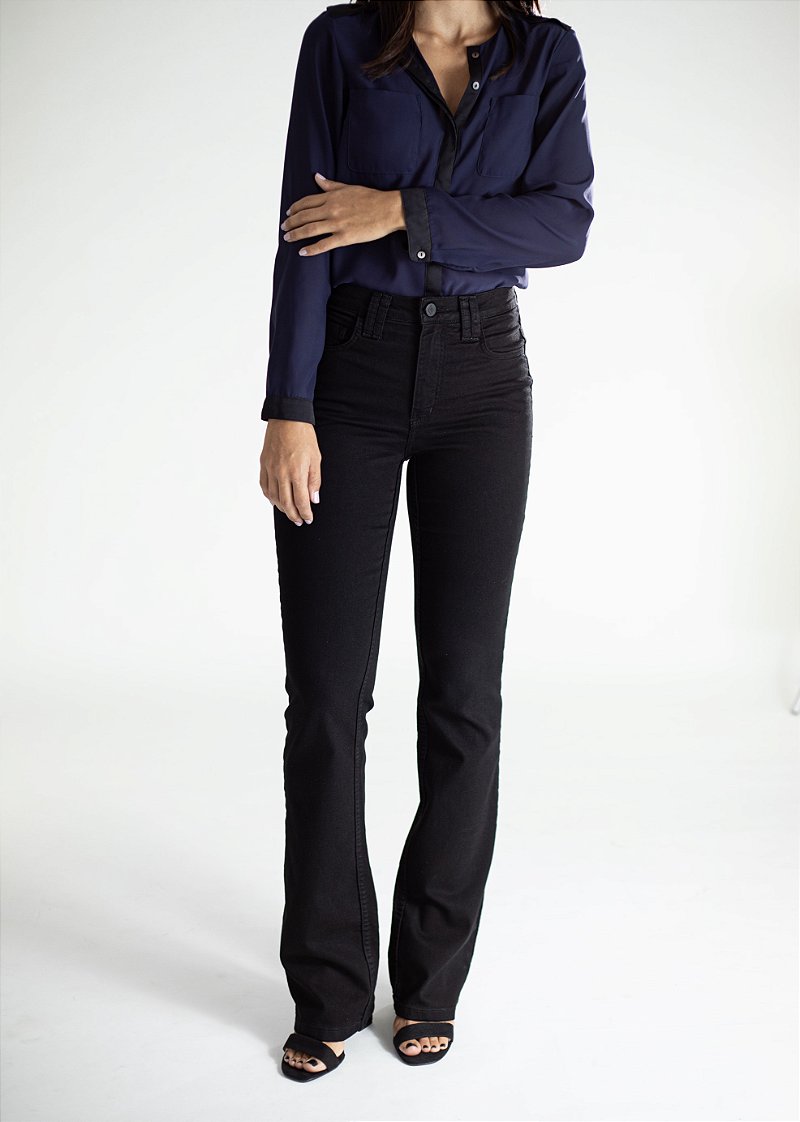 Calça Jeans Boot Cut Preta - Los Angeles