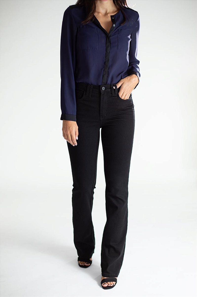 Calça Jeans Boot Cut Preta - Los Angeles