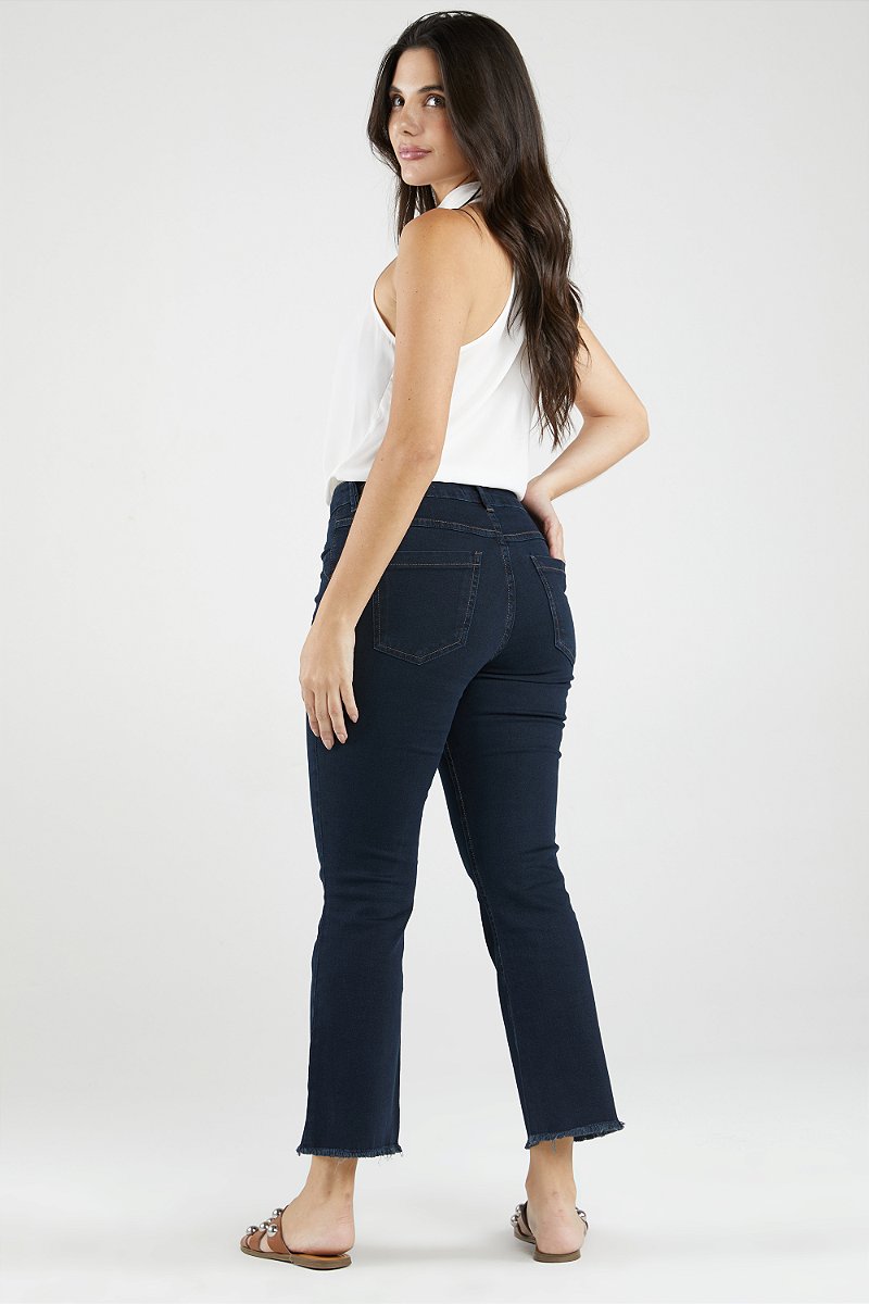 Calça Jeans Pantacourt Black and Blue - Liverpool