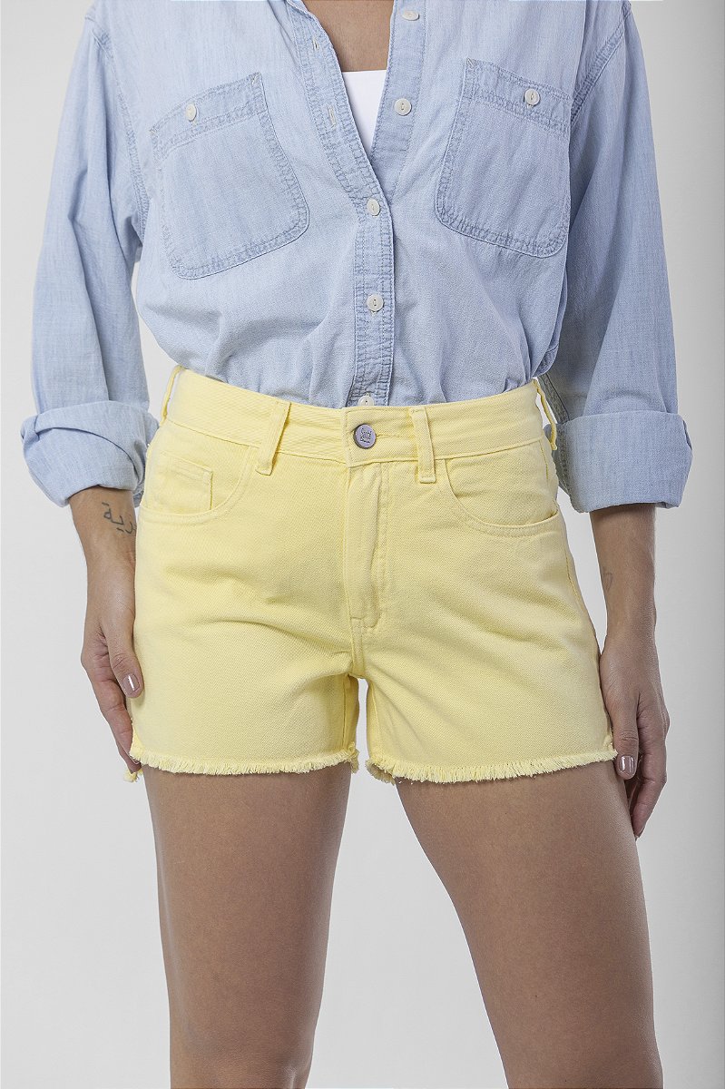 Shorts Sarja Amarelo Manteiga - Los Cabos