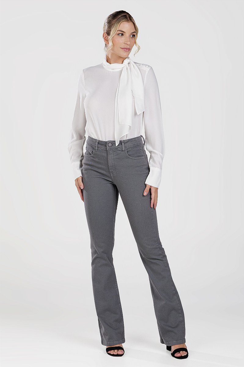Calça Sarja Boot Cut Cinza - San Jose