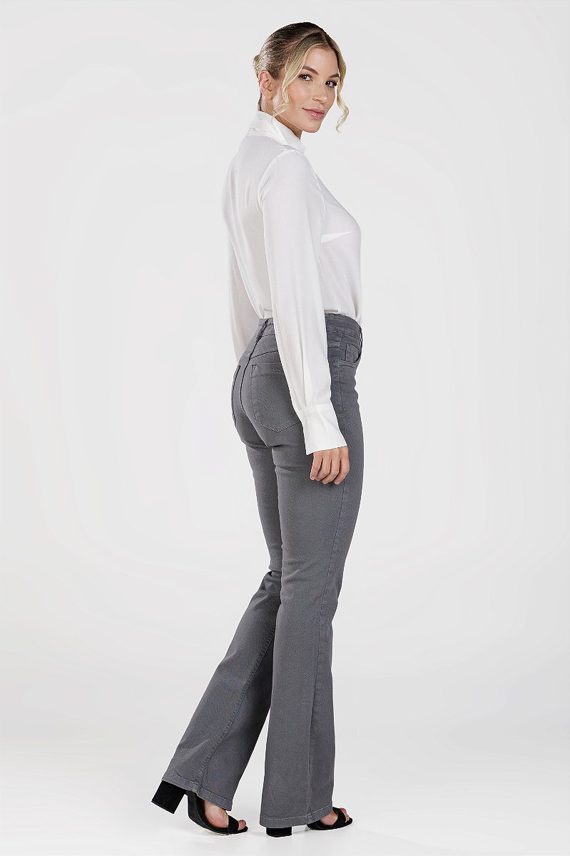 Calça Sarja Boot Cut Cinza - San Jose