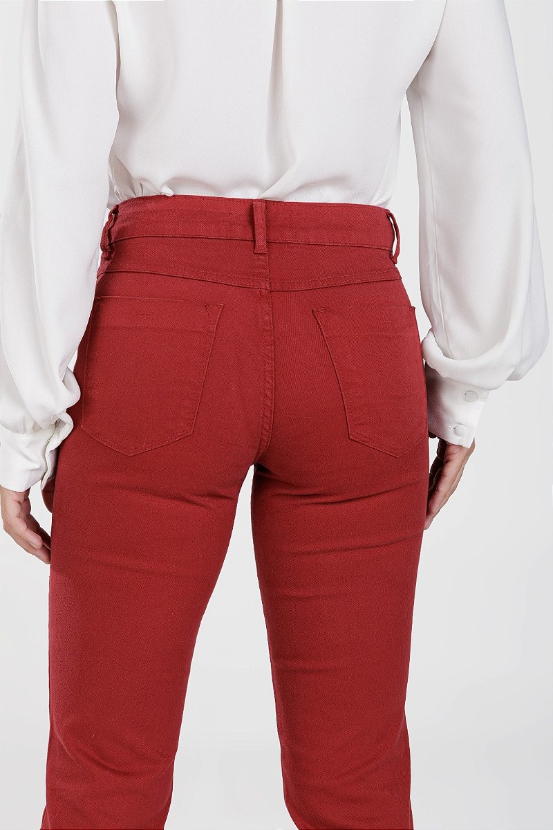 Calça Boot Cut Sarja Vermelha - Cali