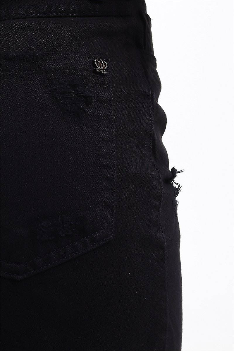 Calça Jeans Wide Leg Preta - Burgos