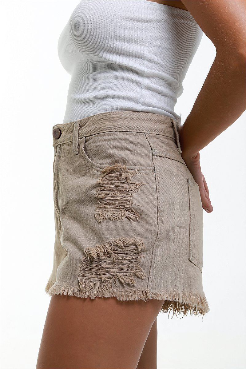 Shorts Sarja Bege - Corinto