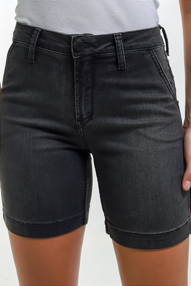 Bermuda Jeans Preta - Del Carmen