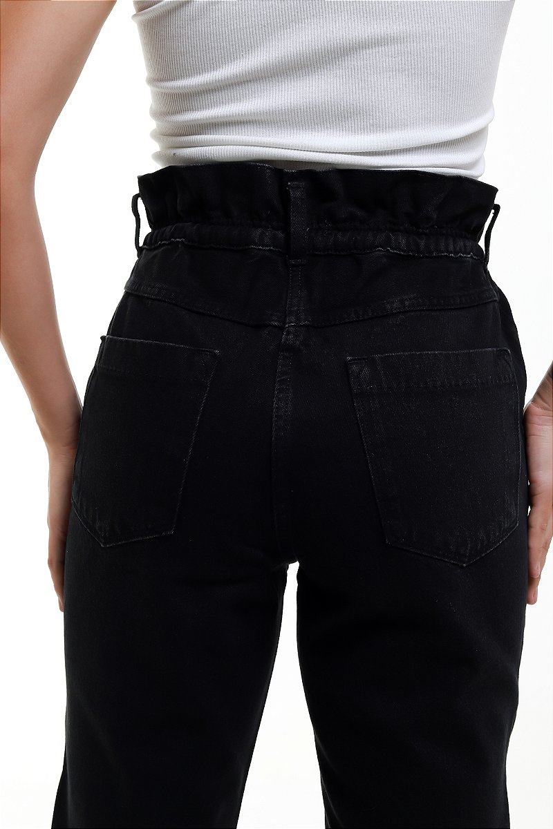 Calça Reta Clochard Sarja Preta - Toledo
