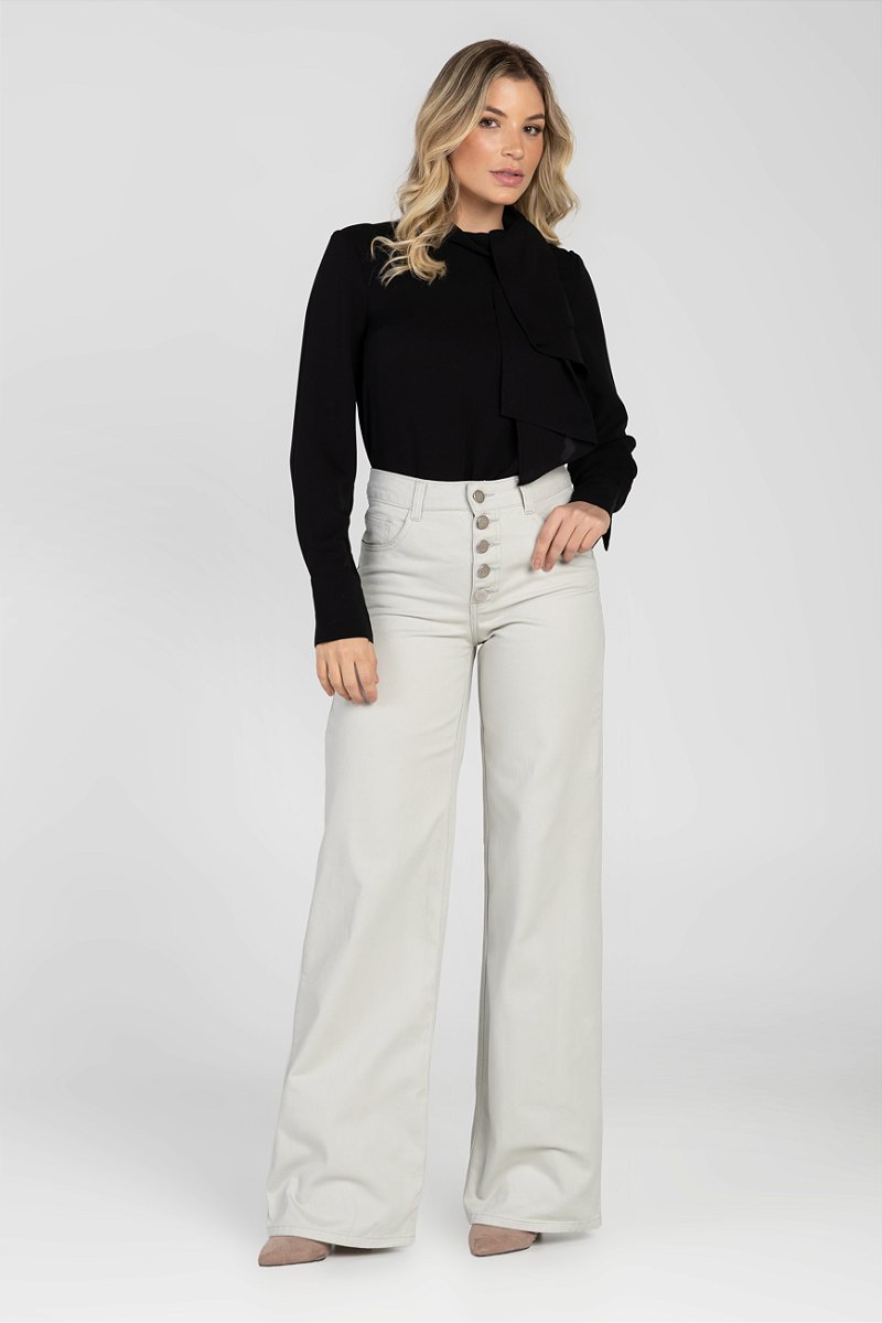 Calça Wide Leg Cinza - Lipe