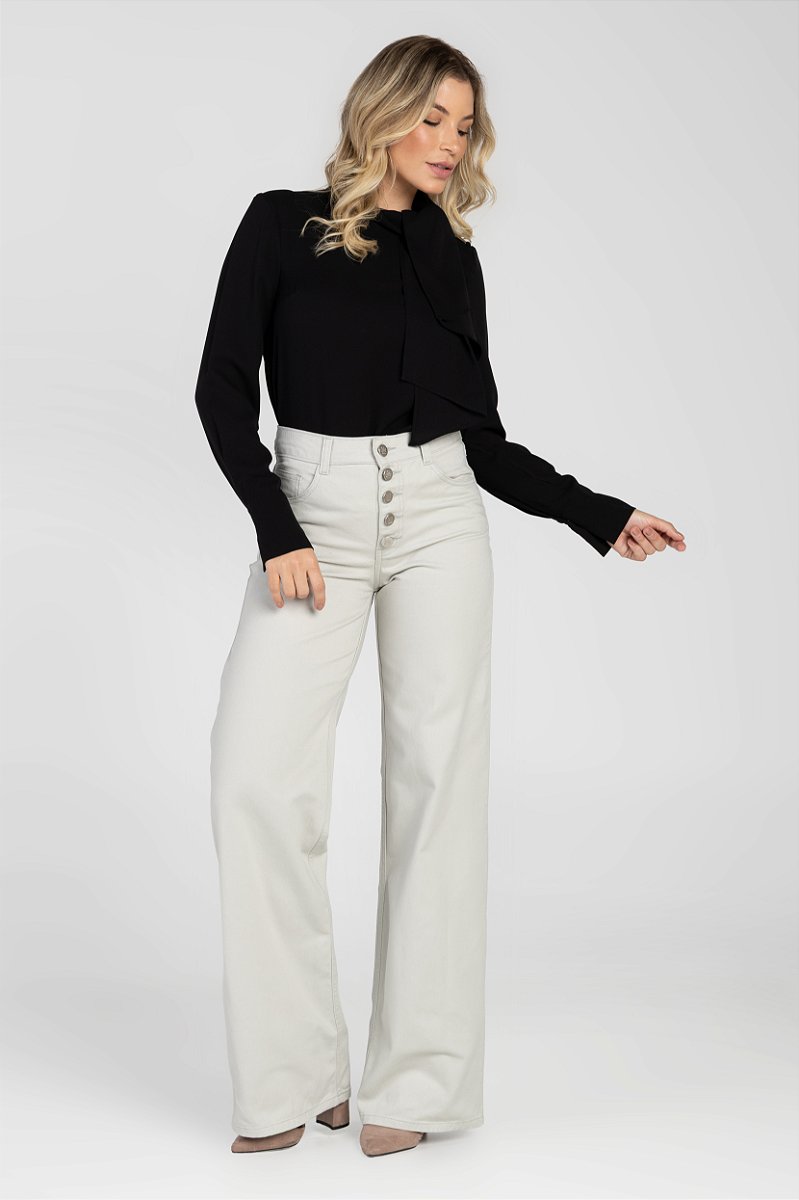 Calça Wide Leg Cinza - Lipe