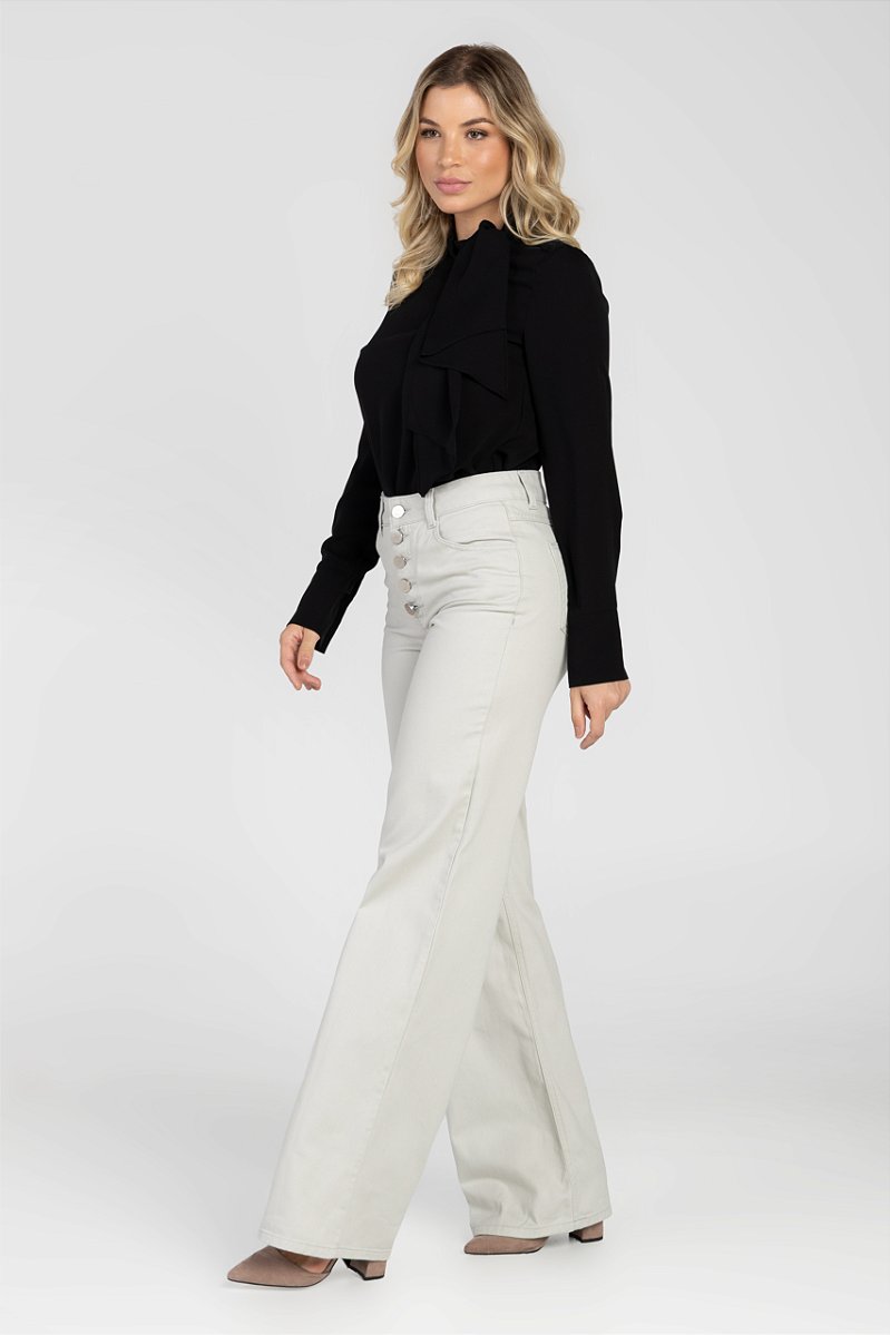 Calça Wide Leg Cinza - Lipe