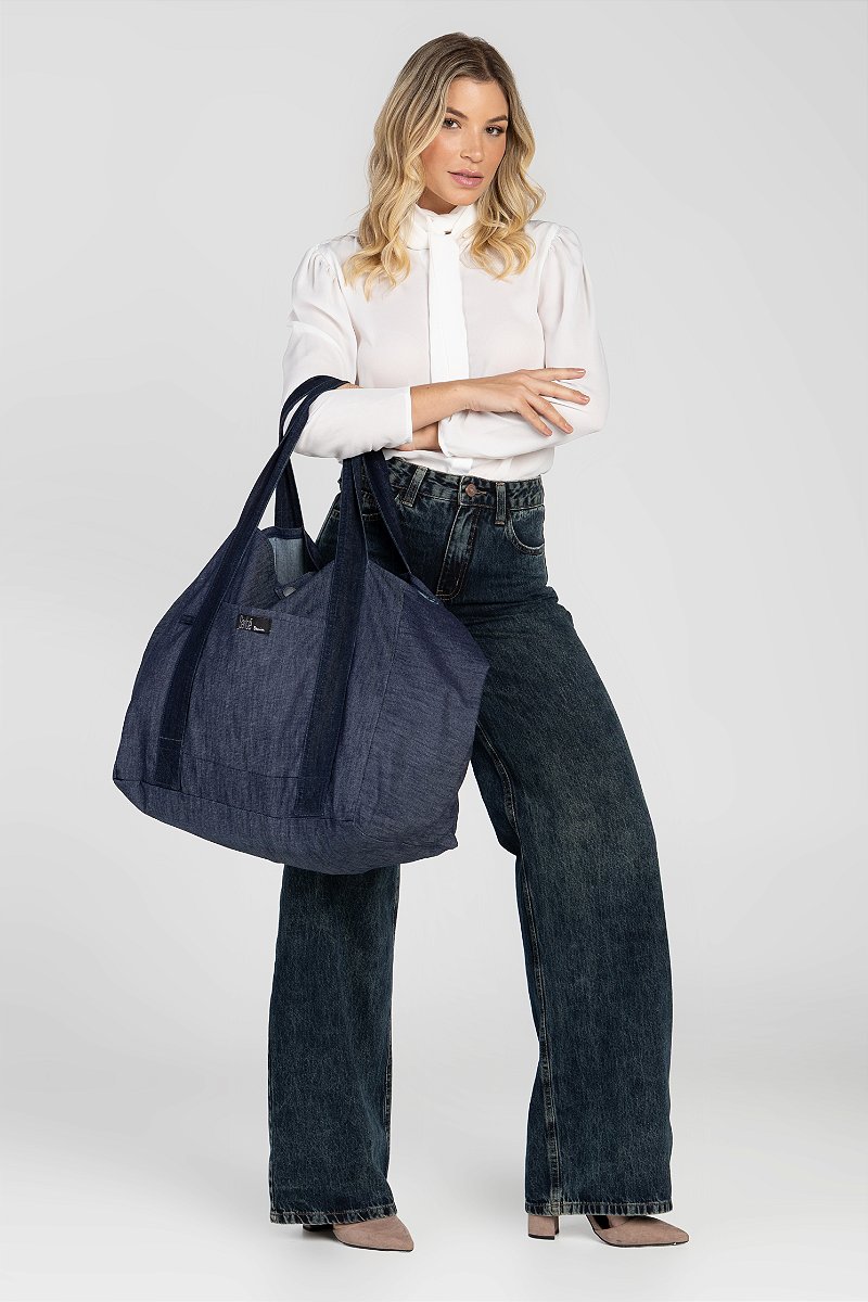 Bolsa Jeans Tote Maxi Bag - Shopper