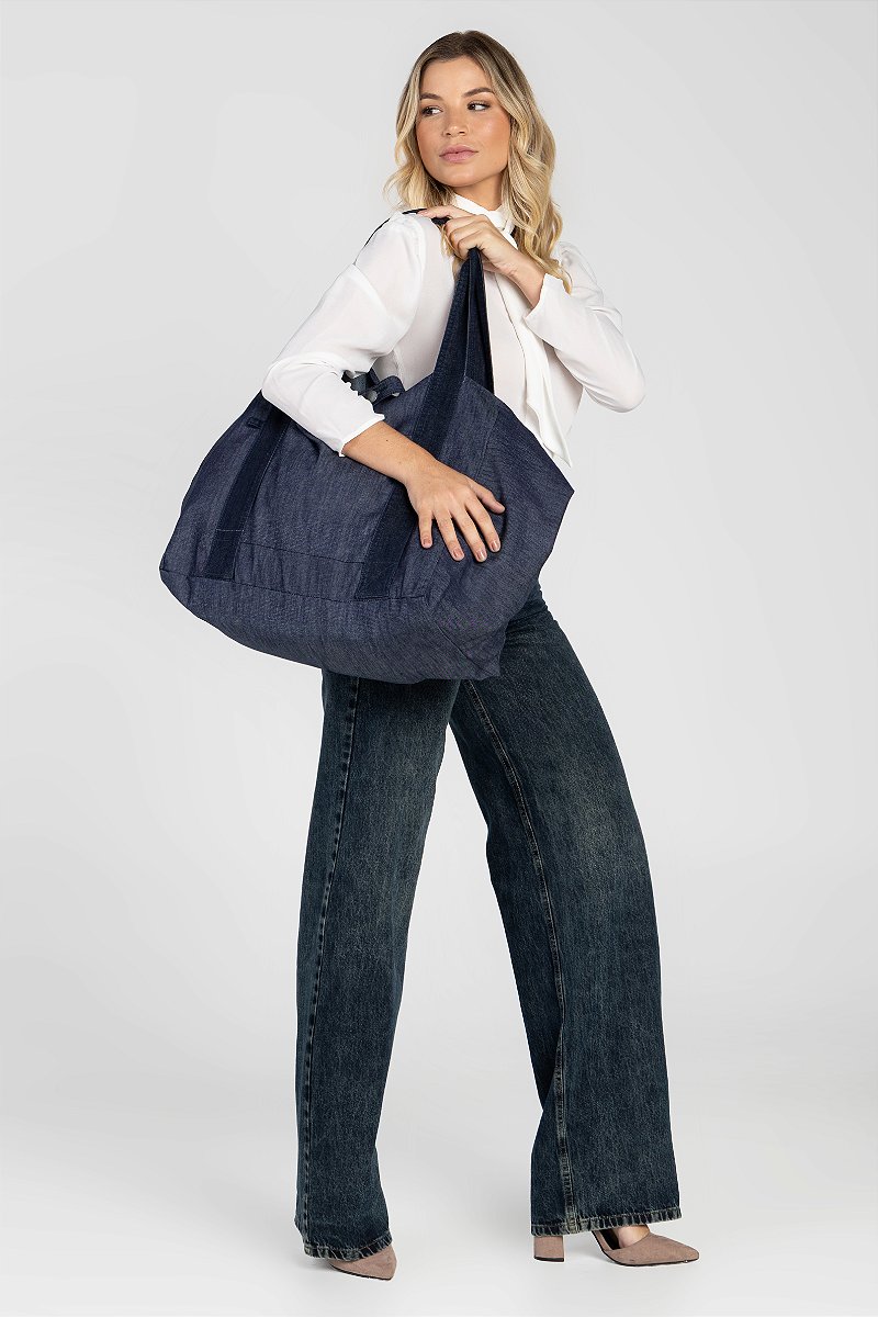 Bolsa Jeans Tote Maxi Bag - Shopper