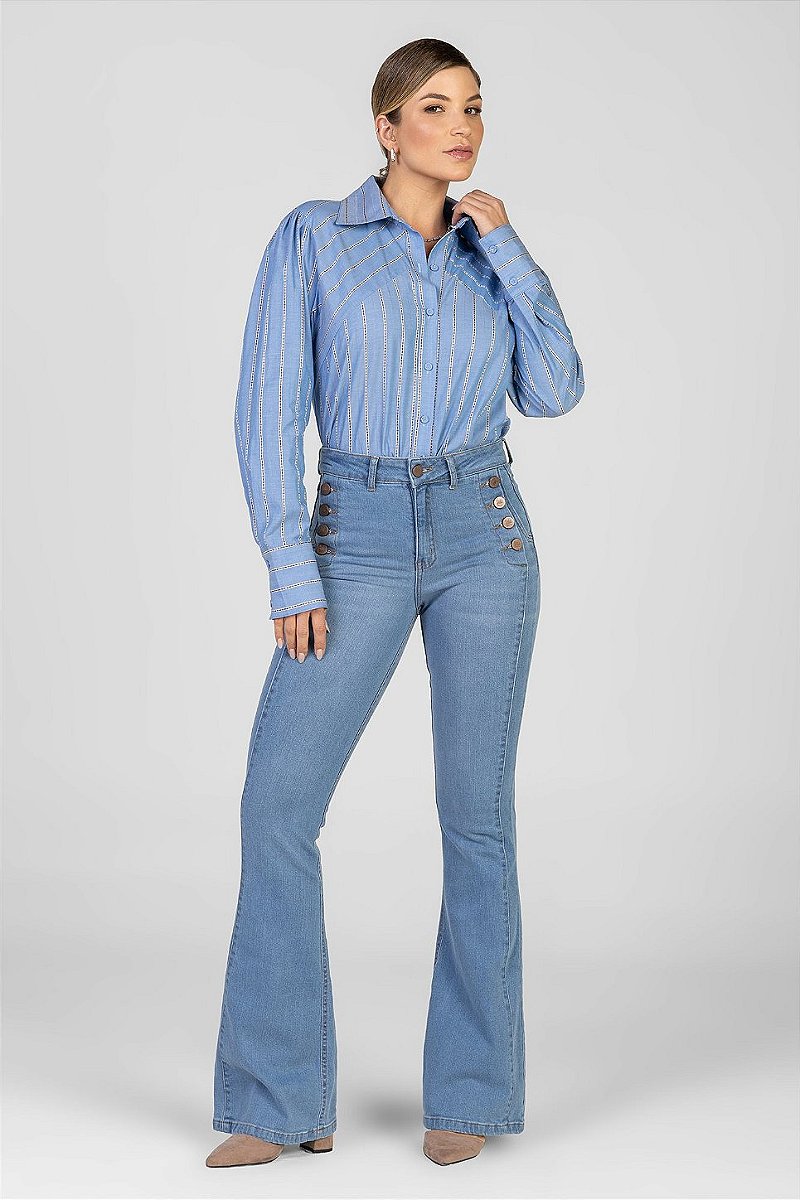 Camisa Listrada Azul - Valentina