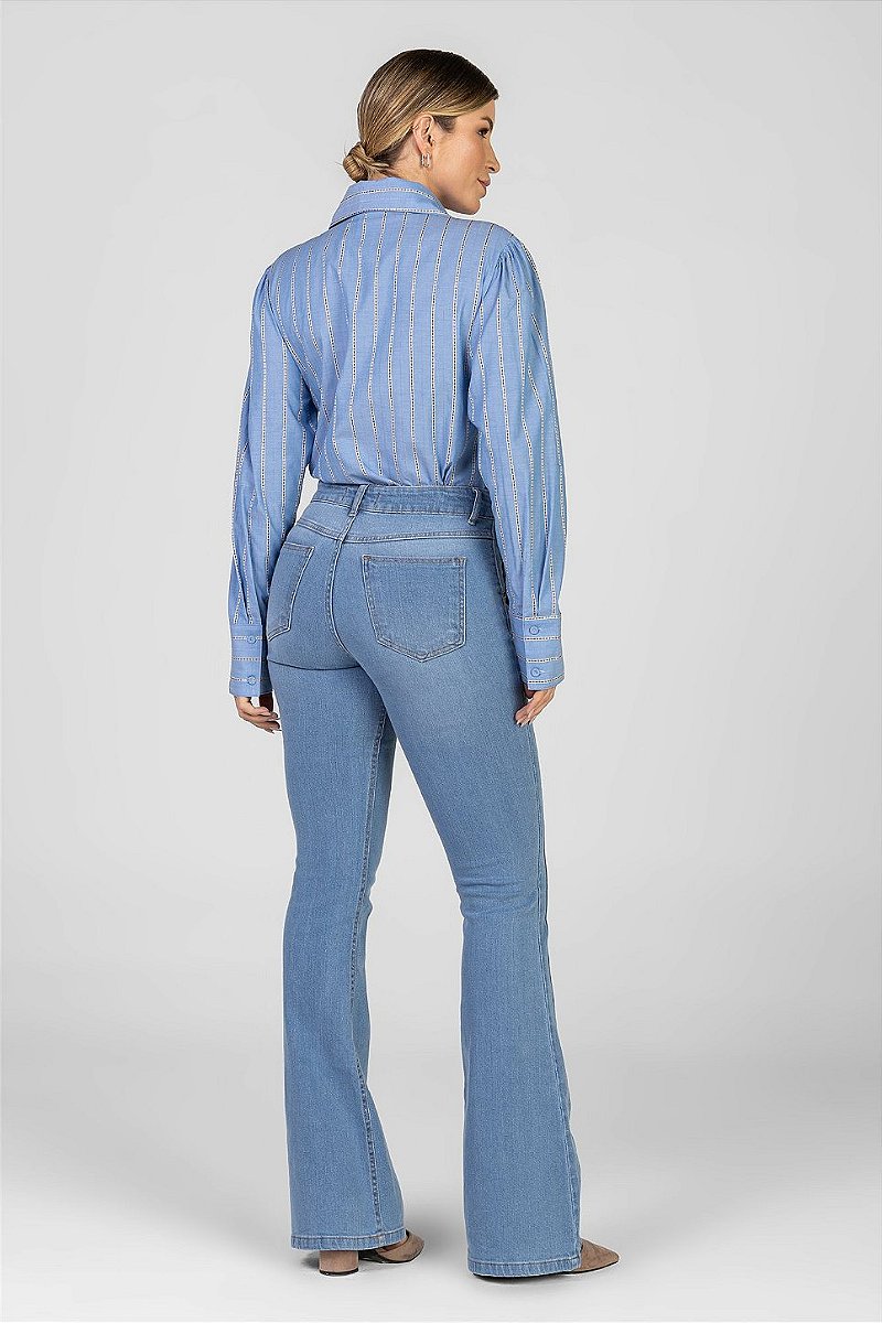 Camisa Listrada Azul - Valentina