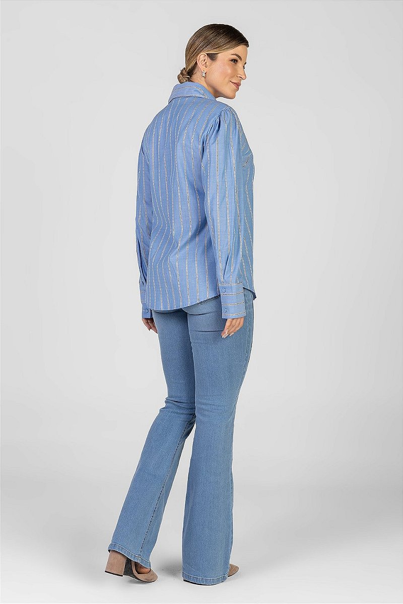 Camisa Listrada Azul - Valentina