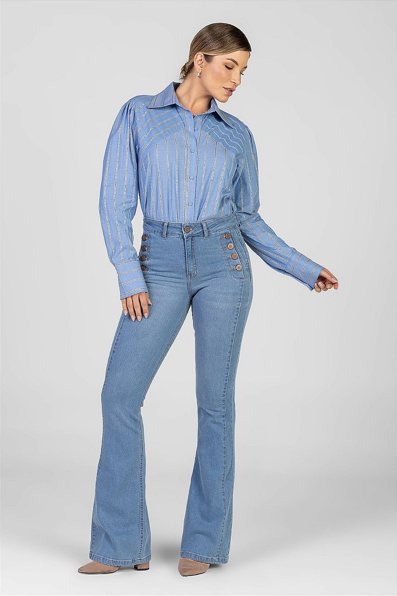 Camisa Listrada Azul - Valentina