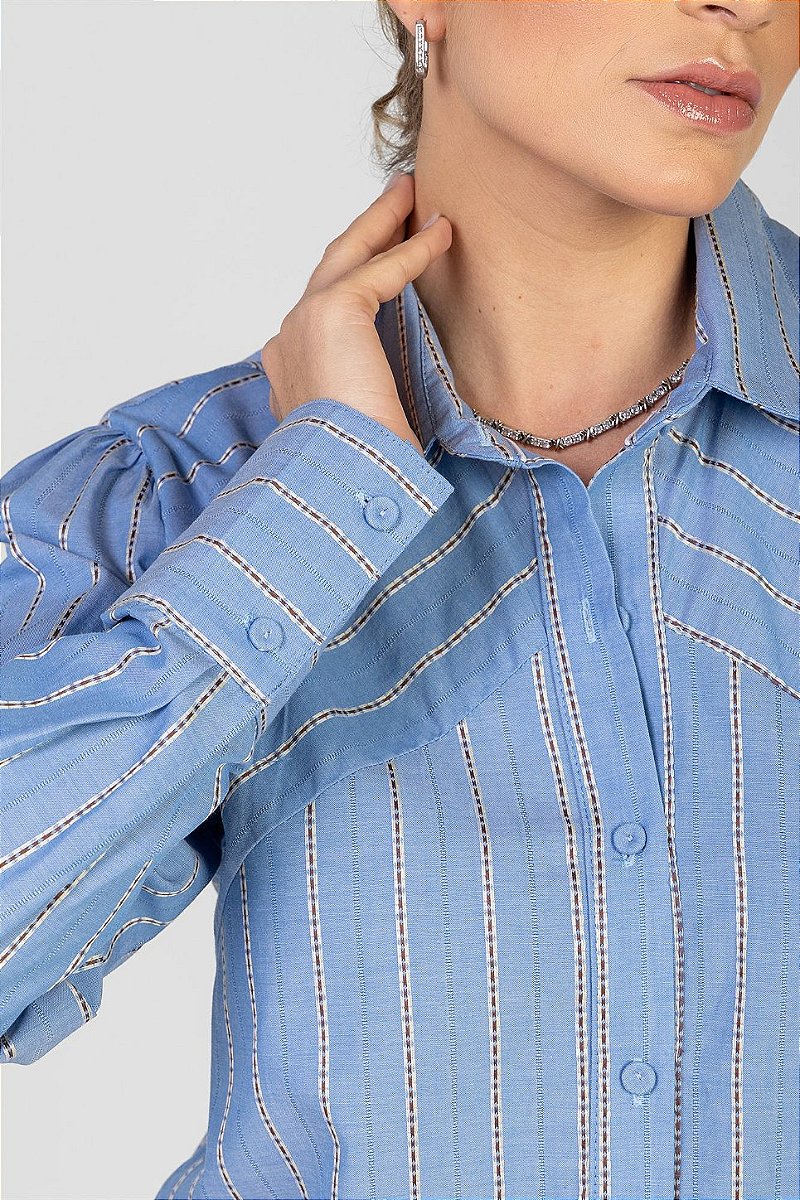 Camisa Listrada Azul - Valentina
