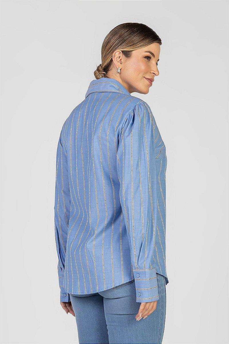 Camisa Listrada Azul - Valentina