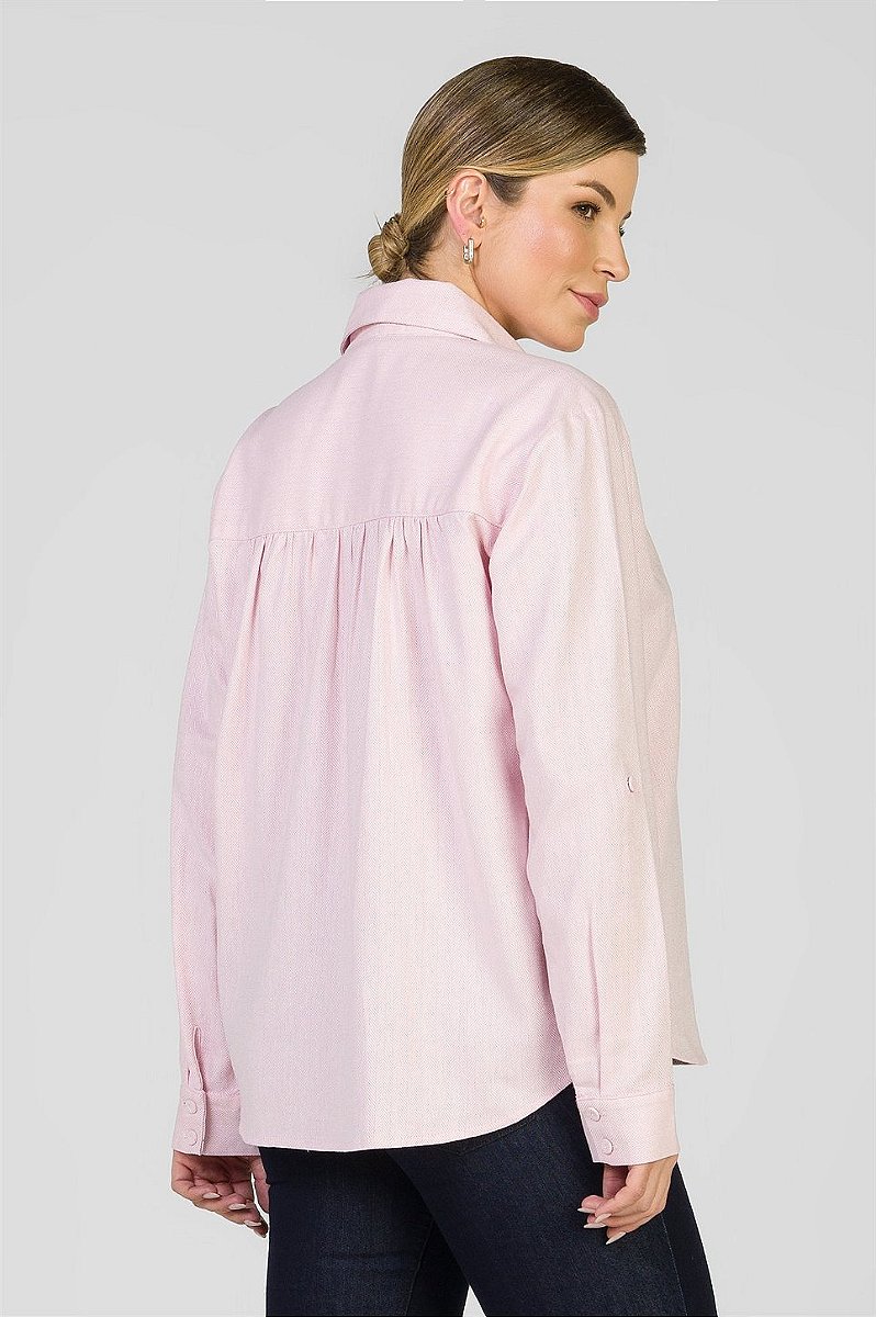 Camisa Escama de Peixe Rosa - Manuela