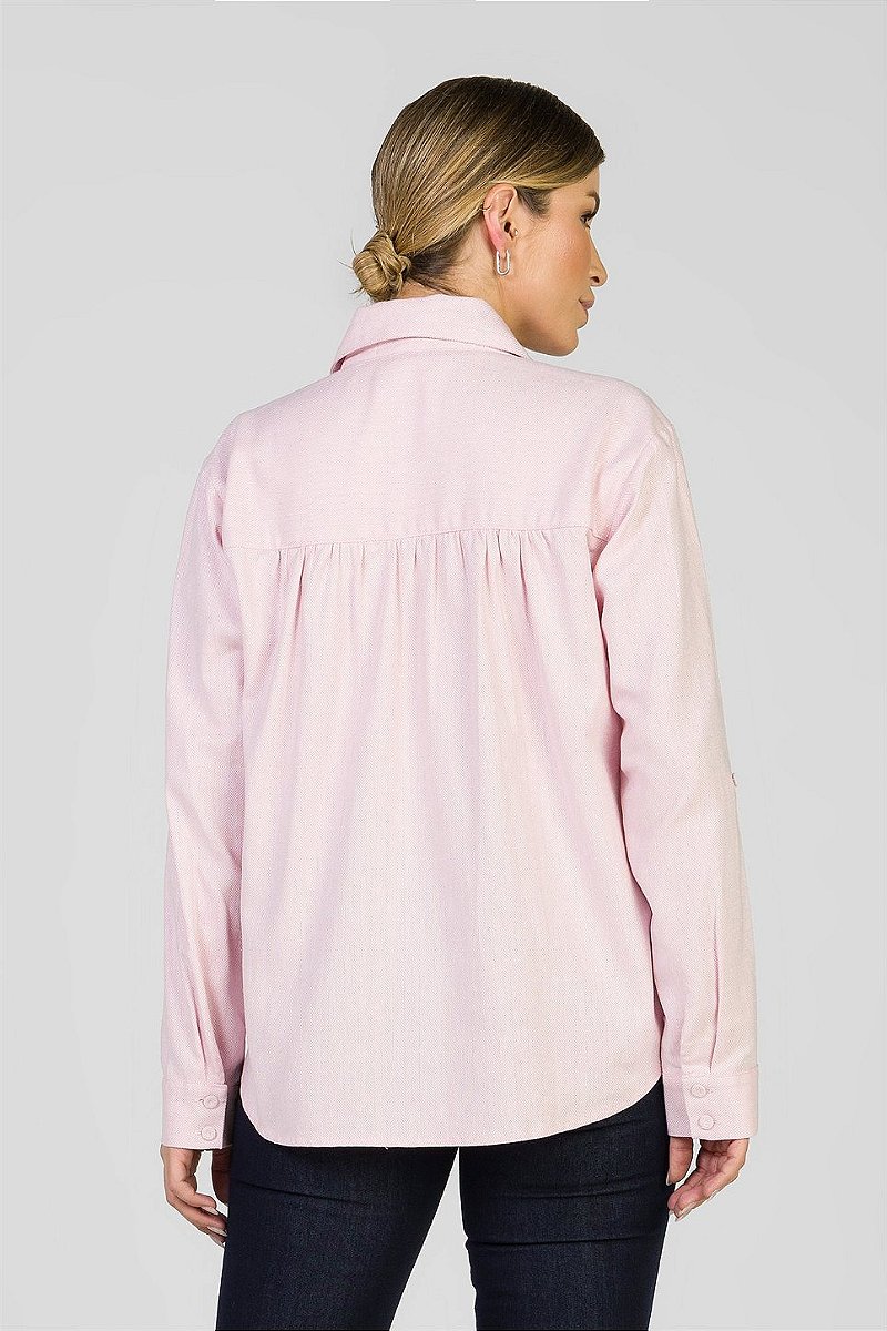 Camisa Escama de Peixe Rosa - Manuela
