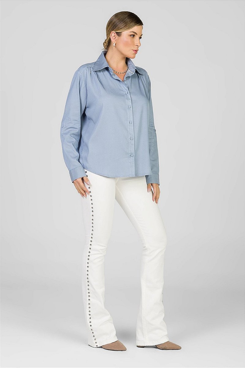 Camisa Azul Acinzentada - Paula