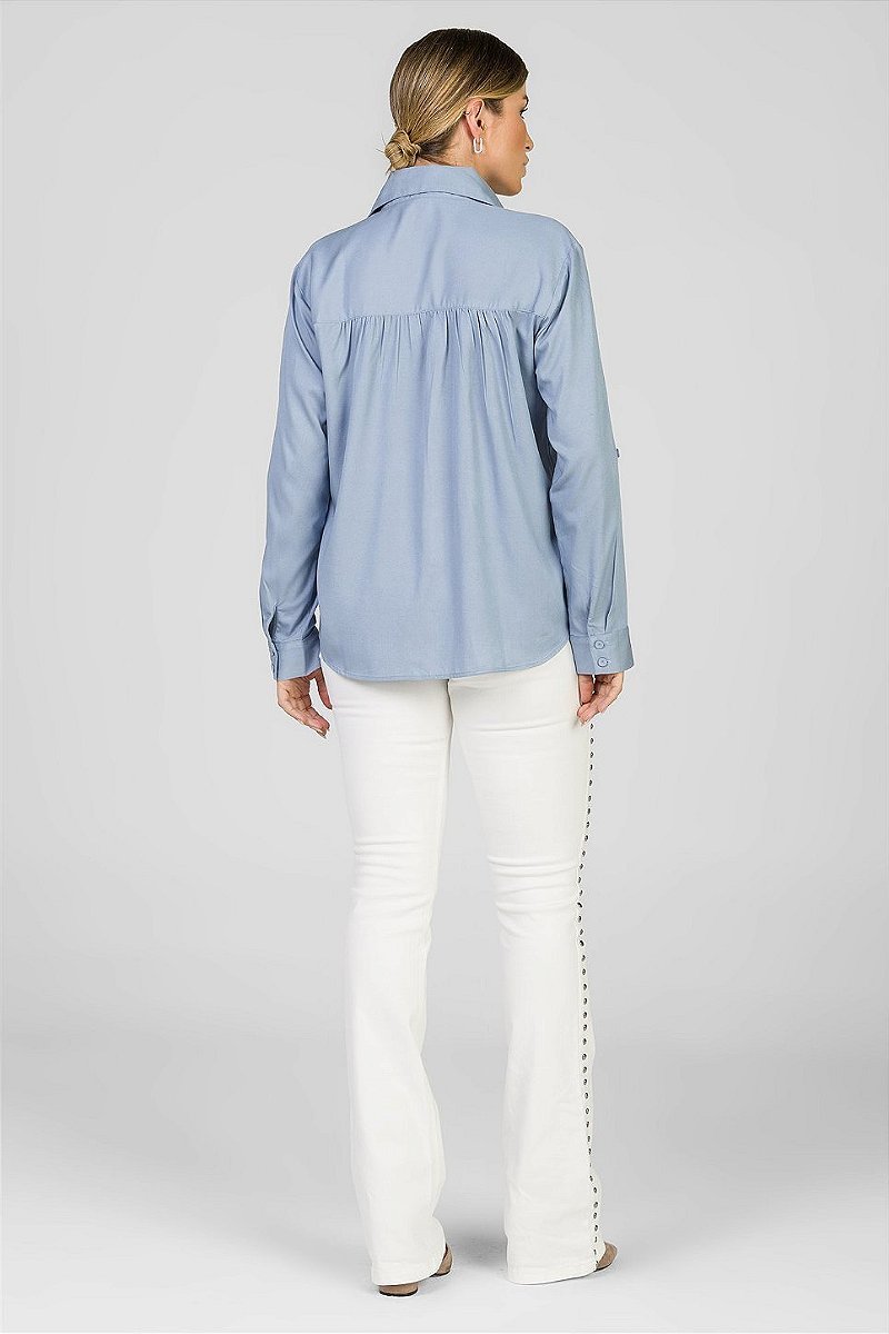Camisa Azul Acinzentada - Paula