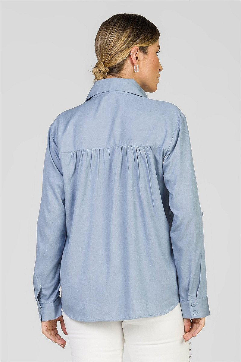 Camisa Azul Acinzentada - Paula