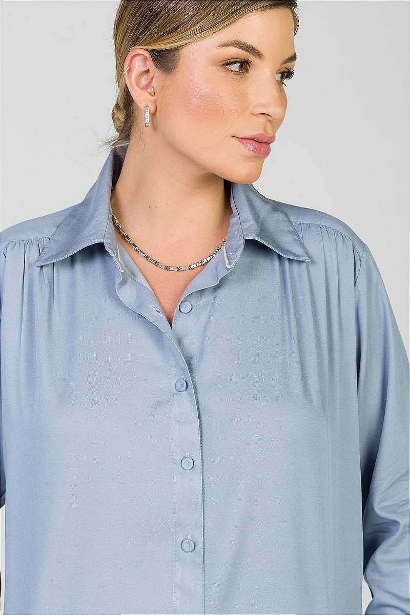 Camisa Azul Acinzentada - Paula