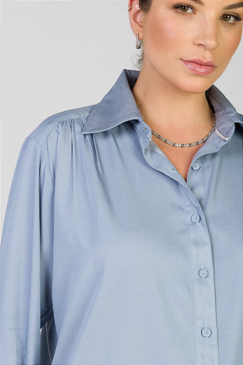 Camisa Azul Acinzentada - Paula